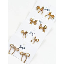 Load image into Gallery viewer, Gold Bow Earrings