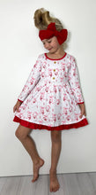 Load image into Gallery viewer, Ribbon Santa Girls Dress
