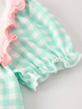 Load image into Gallery viewer, Thanksgiving Day Fall Pumpkin Flowers Embroidered Check Ruffles Girls Outfit