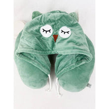 Load image into Gallery viewer, Soft Owl Travel Neck Pillow with Hoody