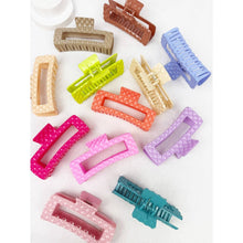 Load image into Gallery viewer, Embossed Jumbo Cut Out Rectangle Hair Claw