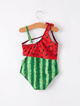 Load image into Gallery viewer, Girls Watermelon Irregular Sling Swimsuit