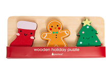 Load image into Gallery viewer, Christmas 3 Piece Wooden Holiday Puzzle