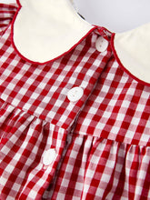 Load image into Gallery viewer, Christmas Embroidered Christmas Tree Plaid Girls Dress