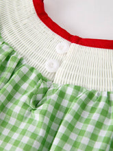 Load image into Gallery viewer, Back To School Girls Green Plaid Smocking Dress