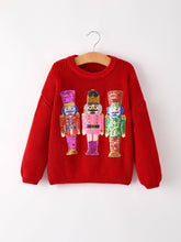 Load image into Gallery viewer, Winter Christmas Girls Nutcracker Sequins Pullover Sweater