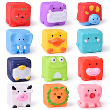 Load image into Gallery viewer, 12 Pieces Kids Bath Toys Soft Cube Bath Squirters