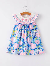 Load image into Gallery viewer, “I ❤ MAMA”Embroidery Smocking Baby Girls Dress