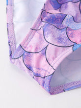 Load image into Gallery viewer, Purple Fish Scale Print Girls Boutique Swimsuit