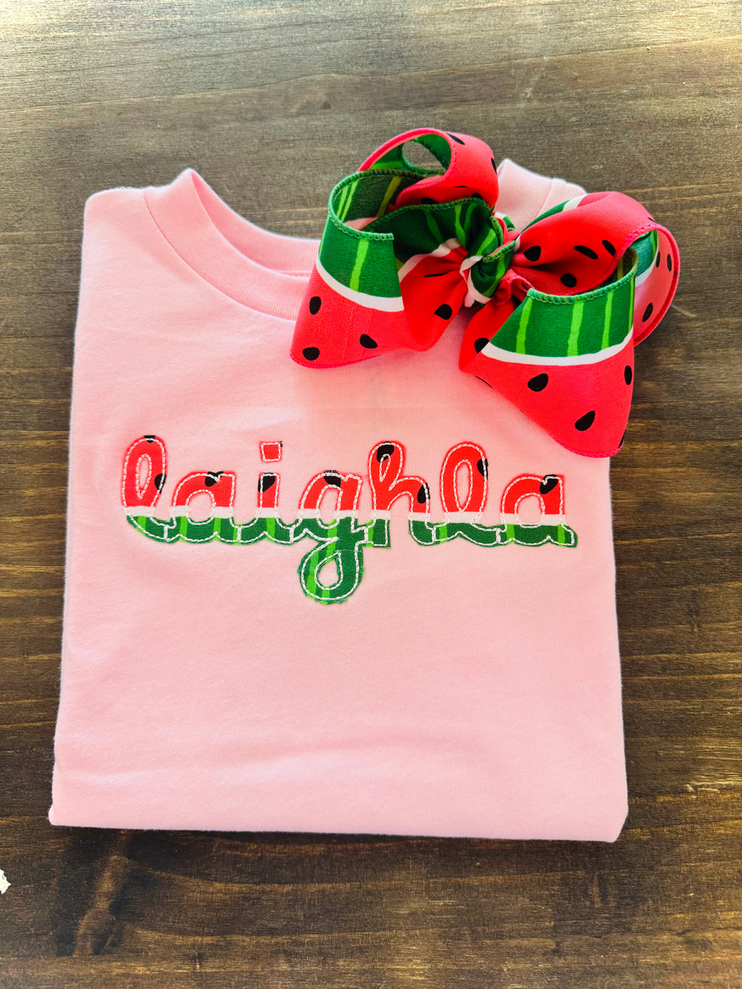 Watermelon Appliqué and Hairbow Set