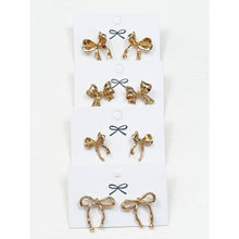 Load image into Gallery viewer, Gold Bow Earrings