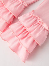 Load image into Gallery viewer, Thanksgiving Day Fall Pumpkin Flowers Embroidered Check Ruffles Girls Outfit