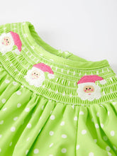 Load image into Gallery viewer, Christmas Green Smocking Embroidered Girls Romper
