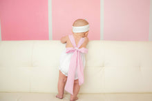 Load image into Gallery viewer, Girls Seersucker Sun Bubble - White with Pink Trim