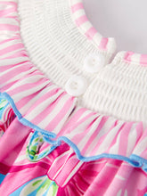 Load image into Gallery viewer, “I ❤ DAD”Embroidery Smocking Baby Girls Bubble