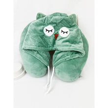 Load image into Gallery viewer, Soft Owl Travel Neck Pillow with Hoody