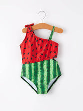 Load image into Gallery viewer, Girls Watermelon Irregular Sling Swimsuit