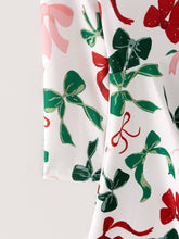 Load image into Gallery viewer, Girls Christmas Bow Print Dress