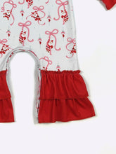 Load image into Gallery viewer, Ribbon Santa Baby Romper