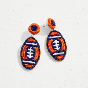 College Football Seed Bead Earrings