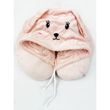 Load image into Gallery viewer, Velvety Bunny Travel Neck Pillow with Hoody
