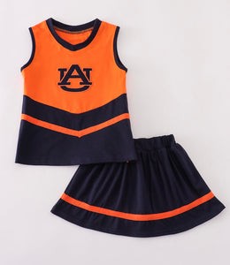 Navy/Orange Cheer Uniform