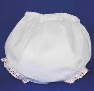 Diaper Cover - White Double Seated Panty