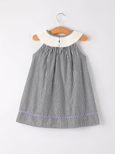 Load image into Gallery viewer, Halloween Striped &quot;Trick Or Treat&quot; Smock Embroidered Baby Girl Dress
