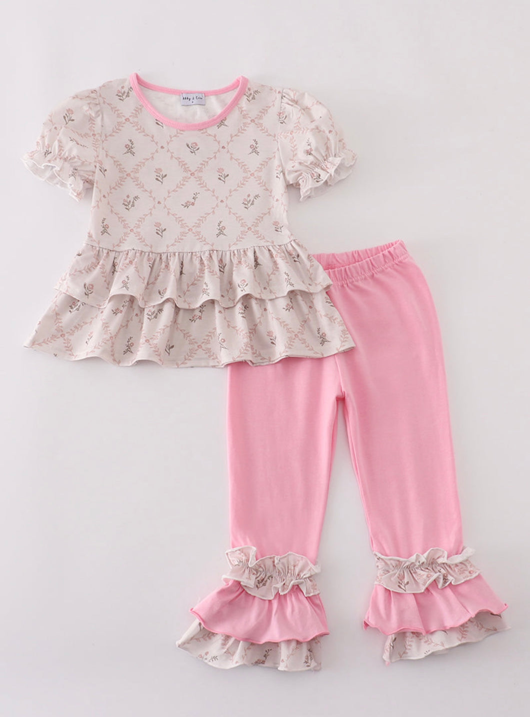Pink/Beige Classic Floral Set