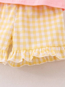 Back To School Girls "ABC" Embroidered Ruffle Set
