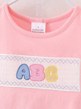 Load image into Gallery viewer, Back To School Girls &quot;ABC&quot; Embroidered Ruffle Set
