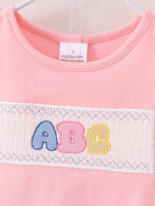 Back To School Girls "ABC" Embroidered Ruffle Set