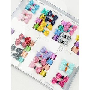 Kids Mini Polka Dot Bow Clip and Butterfly Claw