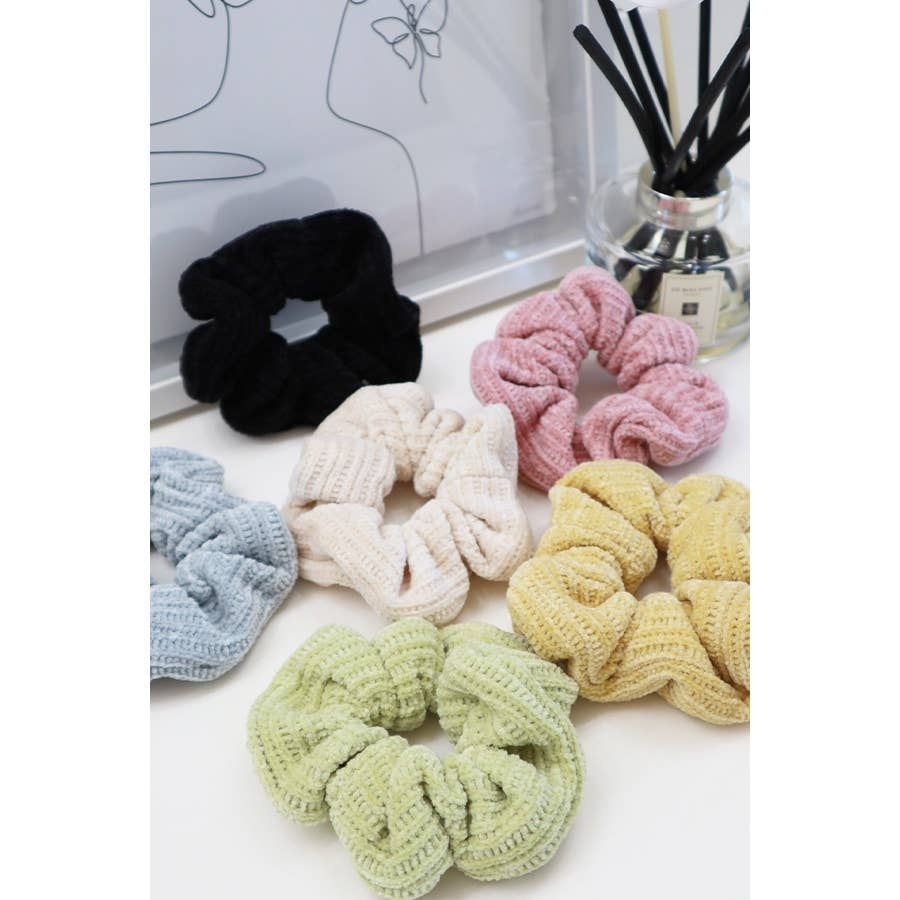 Soft Chenille Knitted Scrunchie