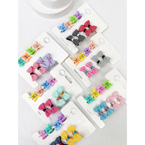 Kids Mini Polka Dot Bow Clip and Butterfly Claw