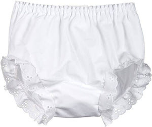 Diaper Cover - White Double Seated Panty