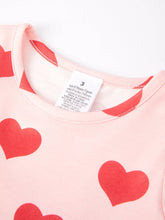Load image into Gallery viewer, Valentine&#39;s Day Heart Print Ruffle Long Sleeve Dress
