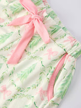 Load image into Gallery viewer, Christmas Tree &amp; Bow Print Girls Pajama Set
