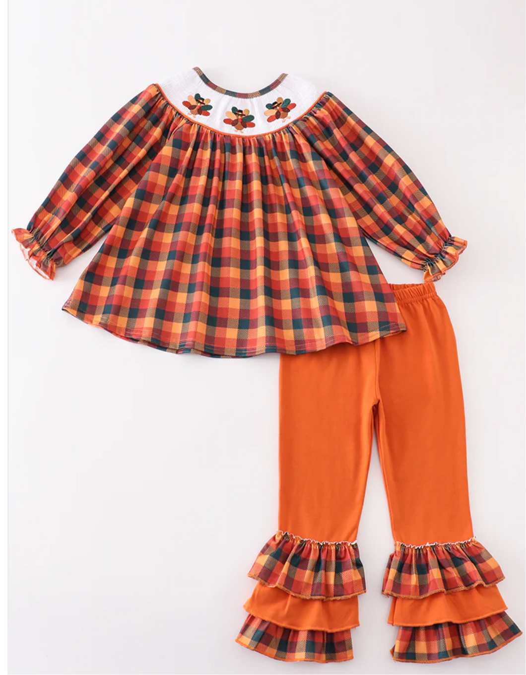 Turkey Smocked Gingham Set