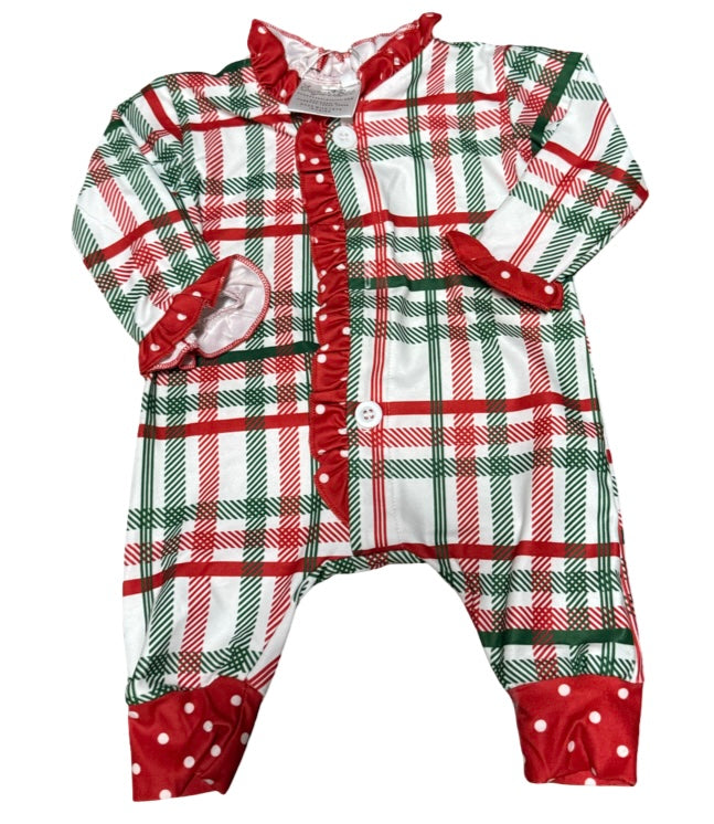 Christmas Plaid Romper Jammies