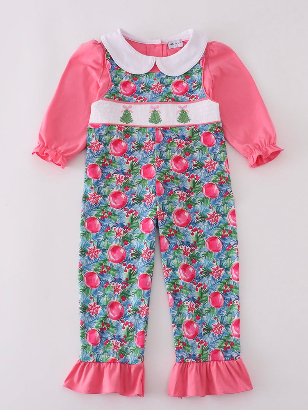 Christmas Tree Smocked Pant Set