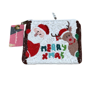 Santa and Friends Sequin Coin Purse