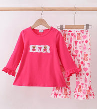 Load image into Gallery viewer, Teddy Valentine Ruffle Pant Set
