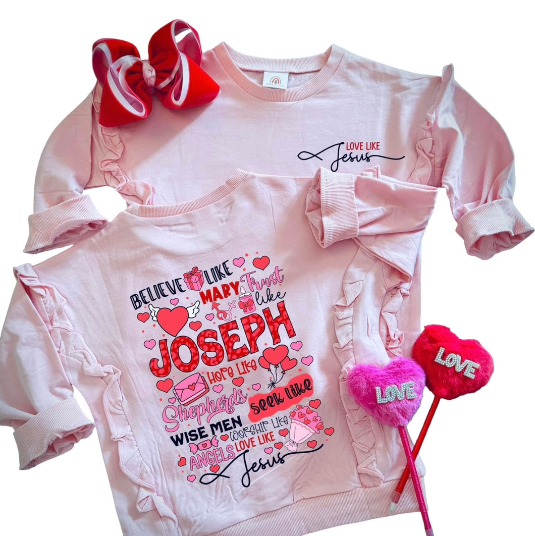 Love like Jesus Ruffle Sweatshirt