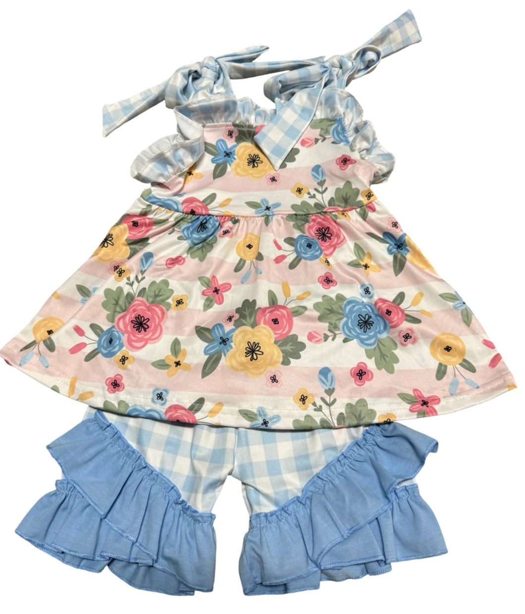 Blue Floral Springtime Short Set