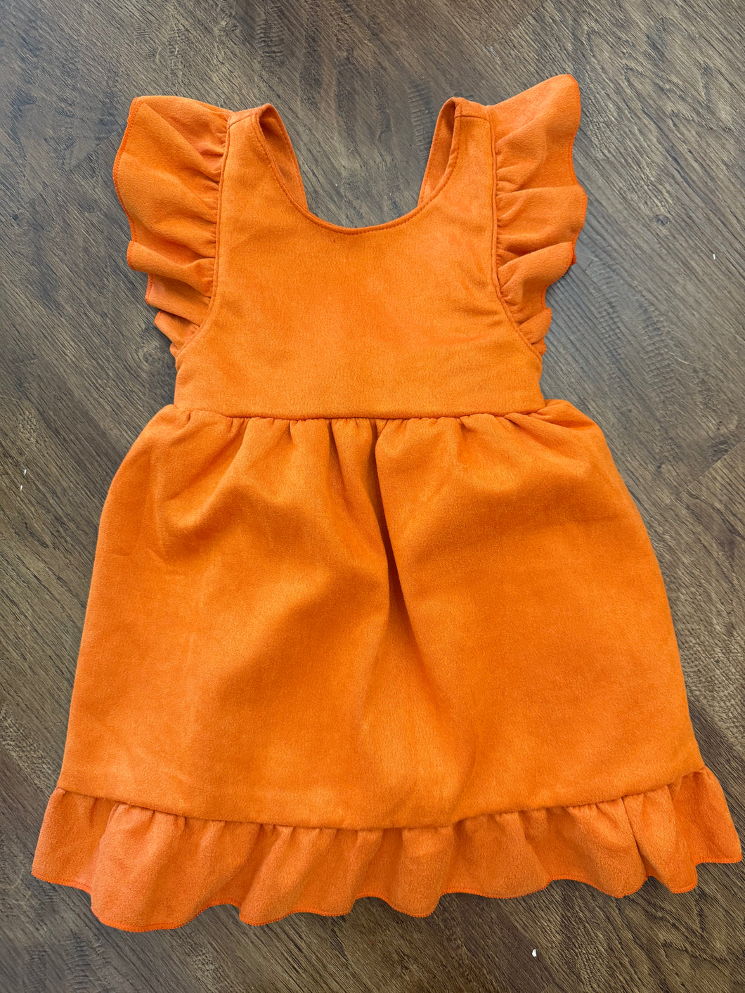 Suede Burnt Orange Twirl Dress
