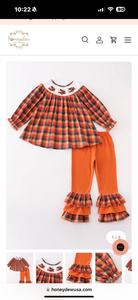 Turkey Smocked Gingham Set