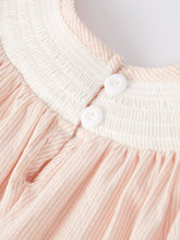 Load image into Gallery viewer, Valentine&#39;s Day Baby Girls Letters Heart Smocking Embroidered Stripes Dress
