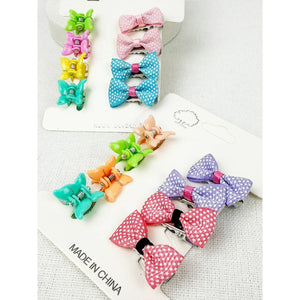 Kids Mini Polka Dot Bow Clip and Butterfly Claw