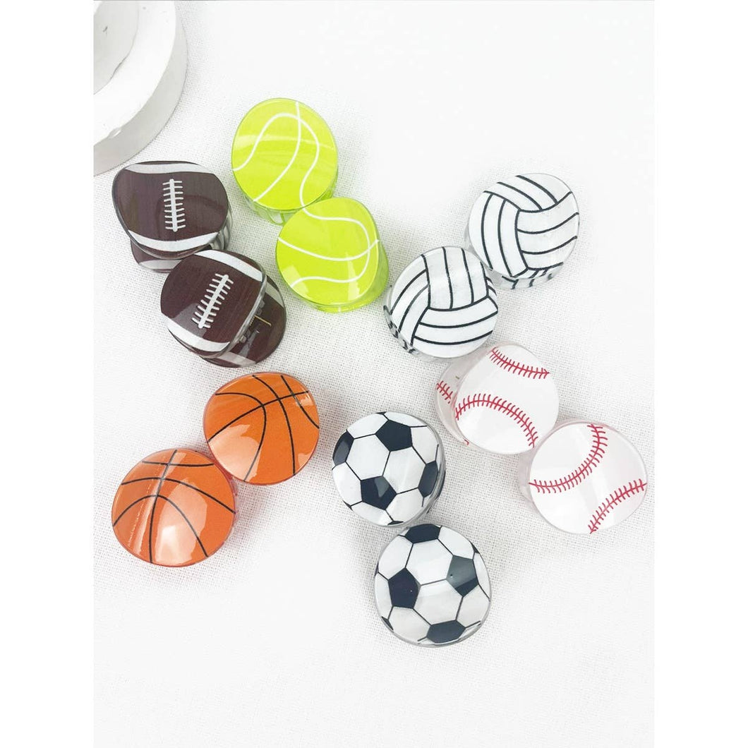 Sports Ball Theme Medium Size Claw Clip